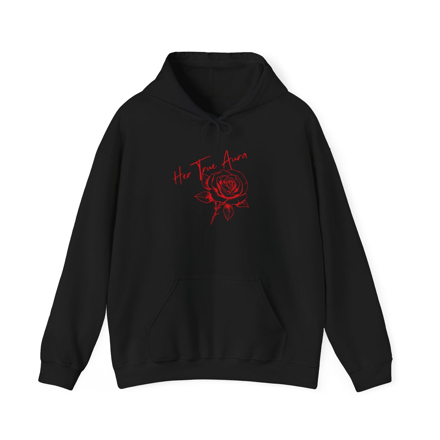 Embody Your True Aura Hoodie — Rose Heart Graphic Hooded Sweatshirt