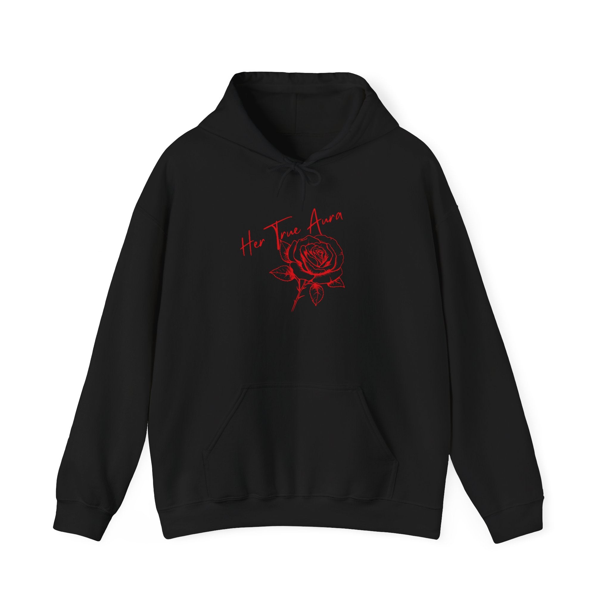 Embody Your True Aura Hoodie — Rose Heart Graphic Hooded Sweatshirt