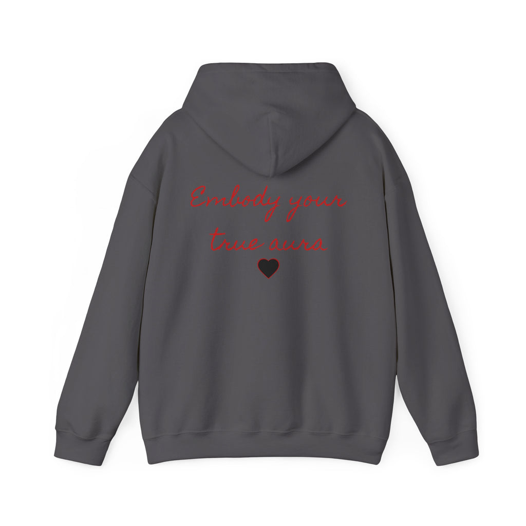 Embody Your True Aura Hoodie — Rose Heart Graphic Hooded Sweatshirt