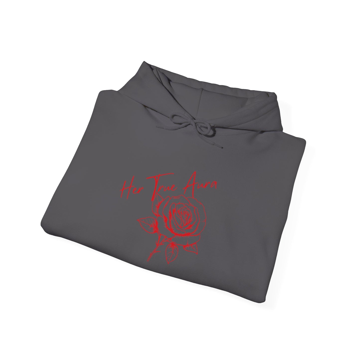 Embody Your True Aura Hoodie — Rose Heart Graphic Hooded Sweatshirt