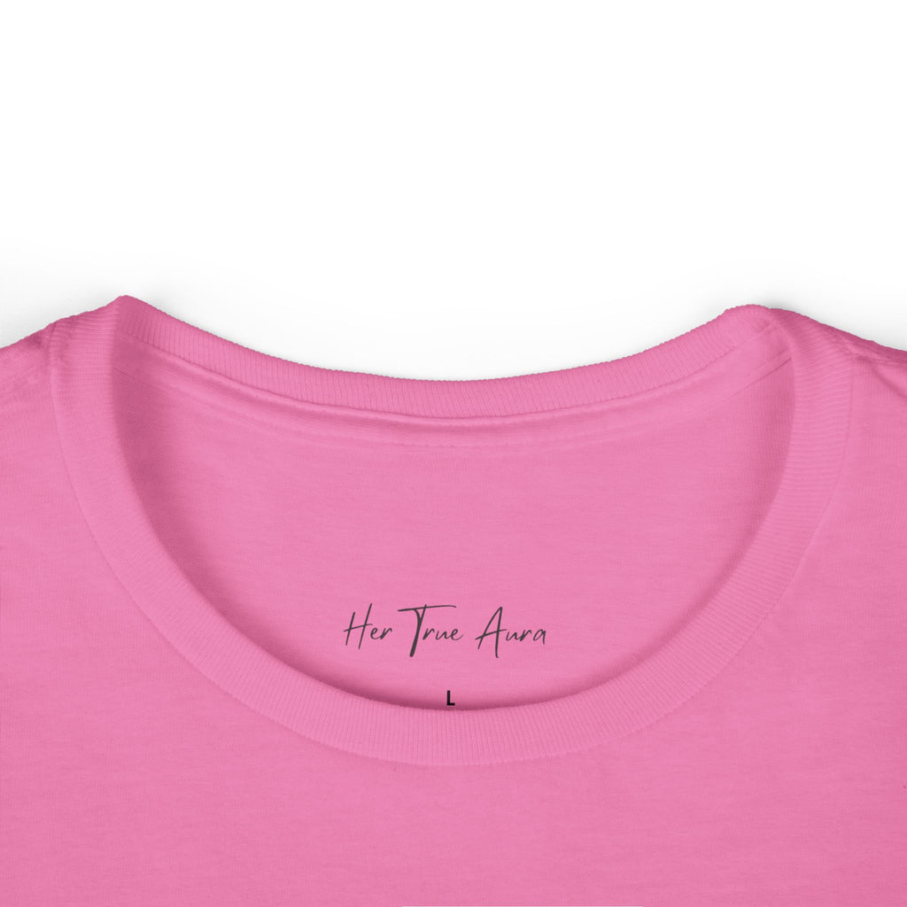 Her True Aura Women's Tee – Minimal Script Inspirational Shirt