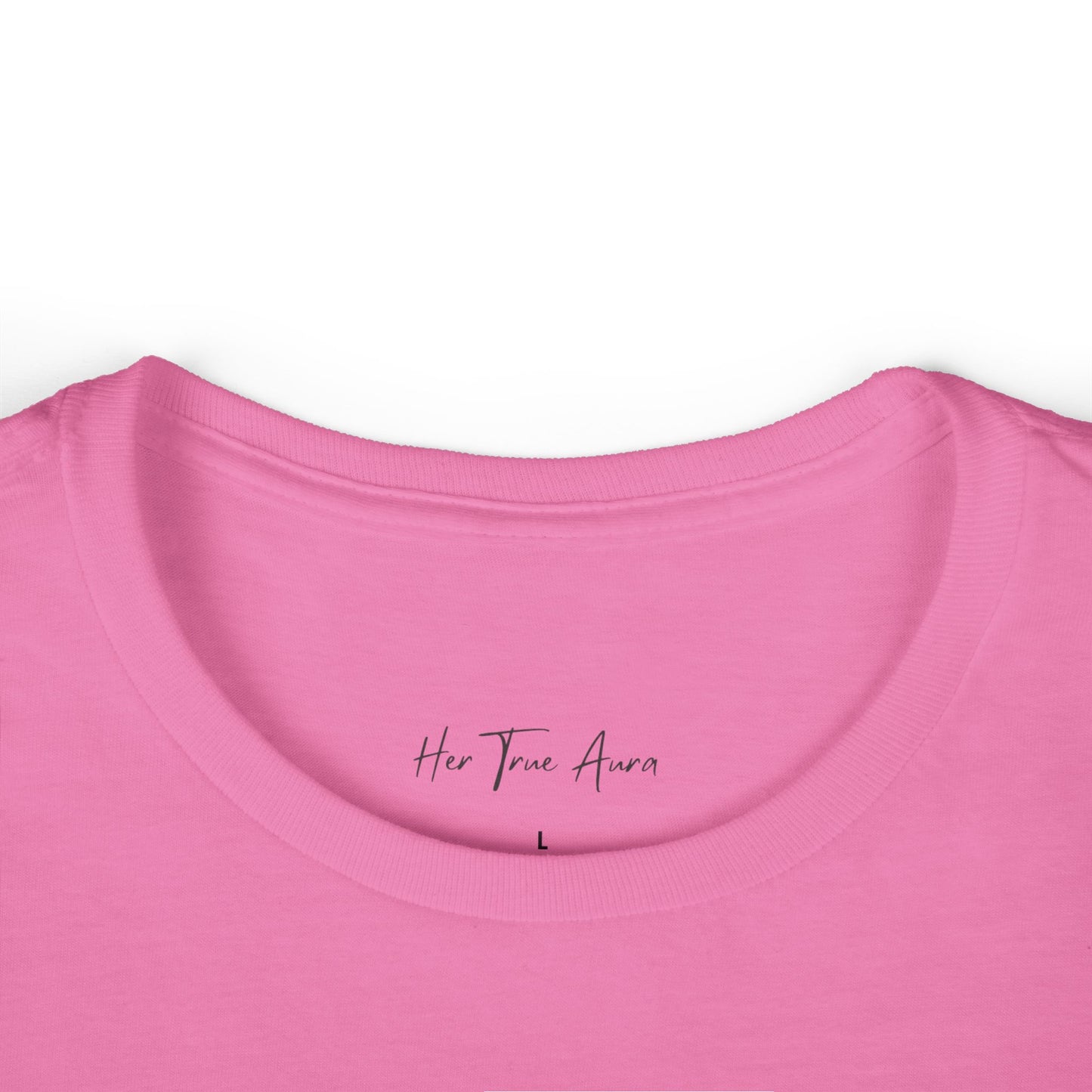 Her True Aura Women's Tee – Minimal Script Inspirational Shirt