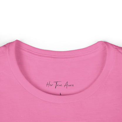Her True Aura Women's Tee – Minimal Script Inspirational Shirt