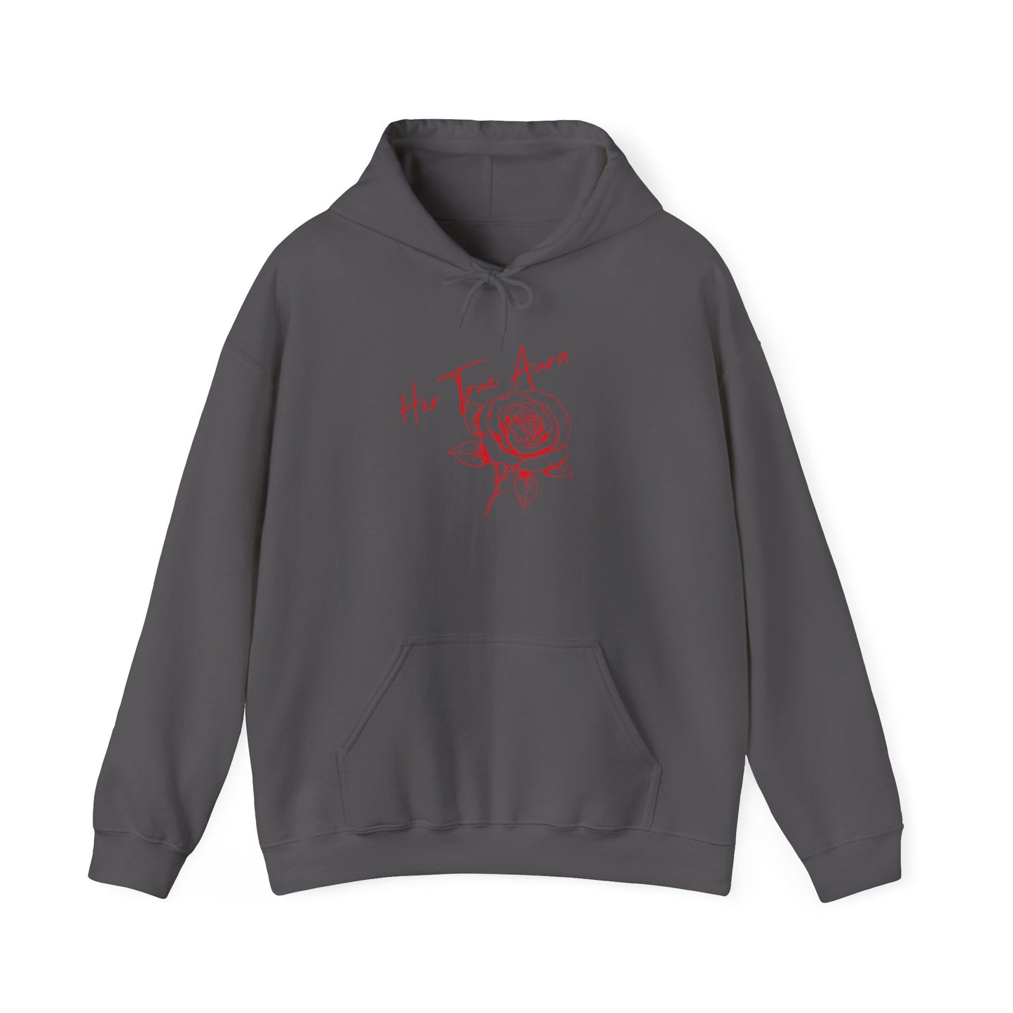 Embody Your True Aura Hoodie — Rose Heart Graphic Hooded Sweatshirt