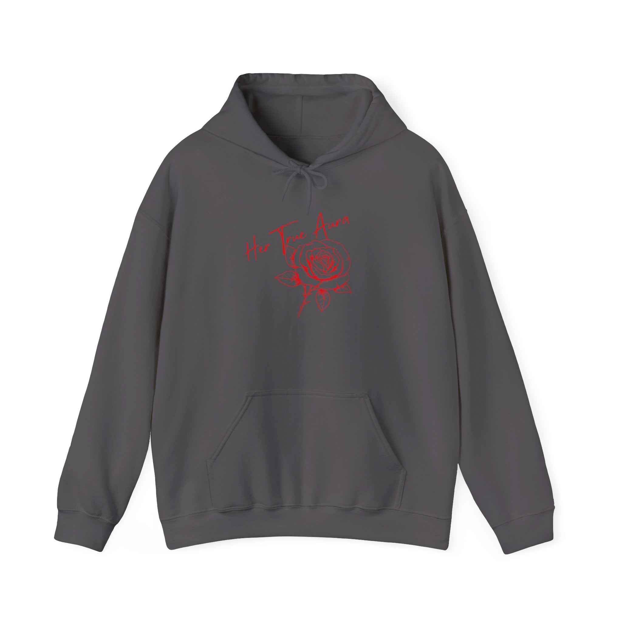 Embody Your True Aura Hoodie — Rose Heart Graphic Hooded Sweatshirt