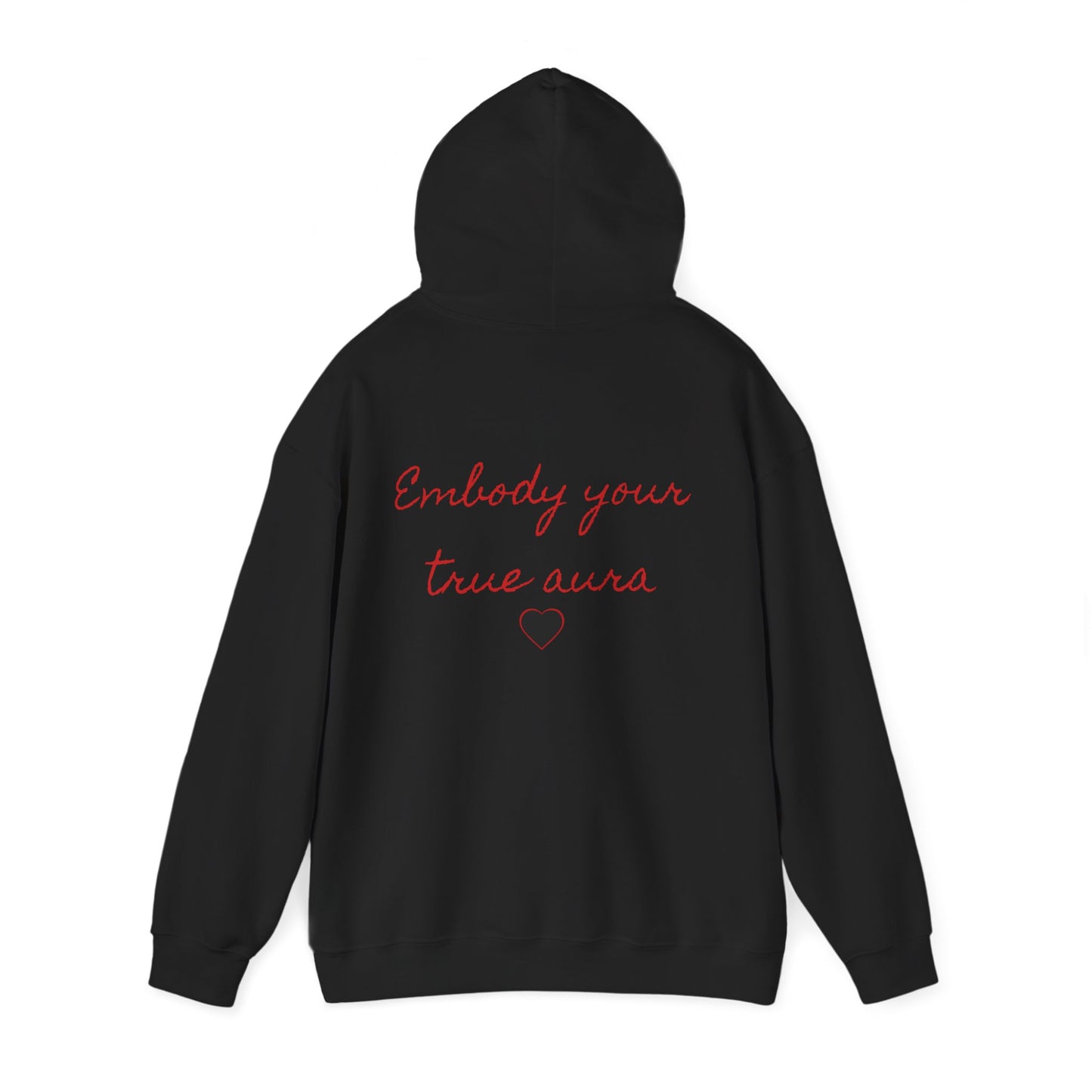 Embody Your True Aura Hoodie — Rose Heart Graphic Hooded Sweatshirt