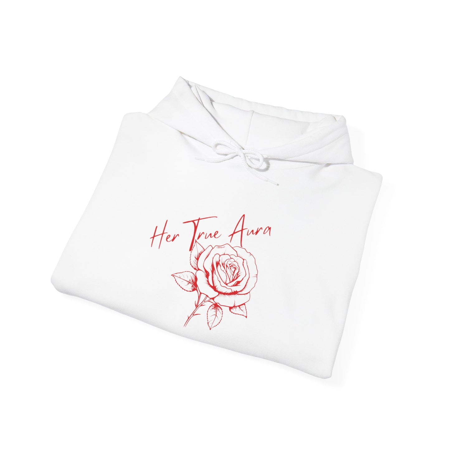 Embody Your True Aura Hoodie — Rose Heart Graphic Hooded Sweatshirt