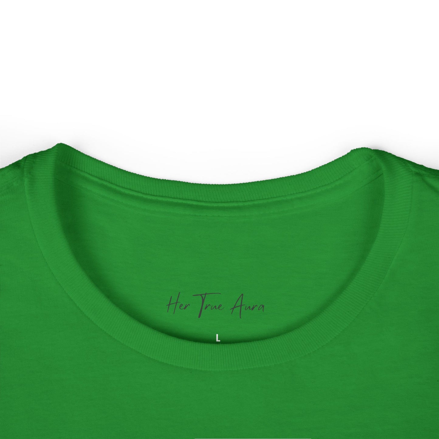 Her True Aura Women's Tee – Minimal Script Inspirational Shirt