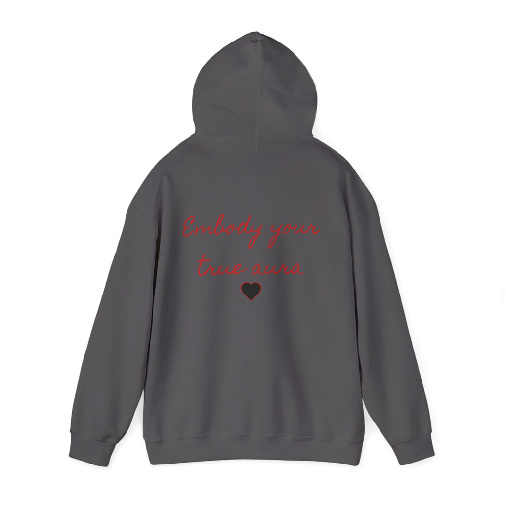 Embody Your True Aura Hoodie — Rose Heart Graphic Hooded Sweatshirt