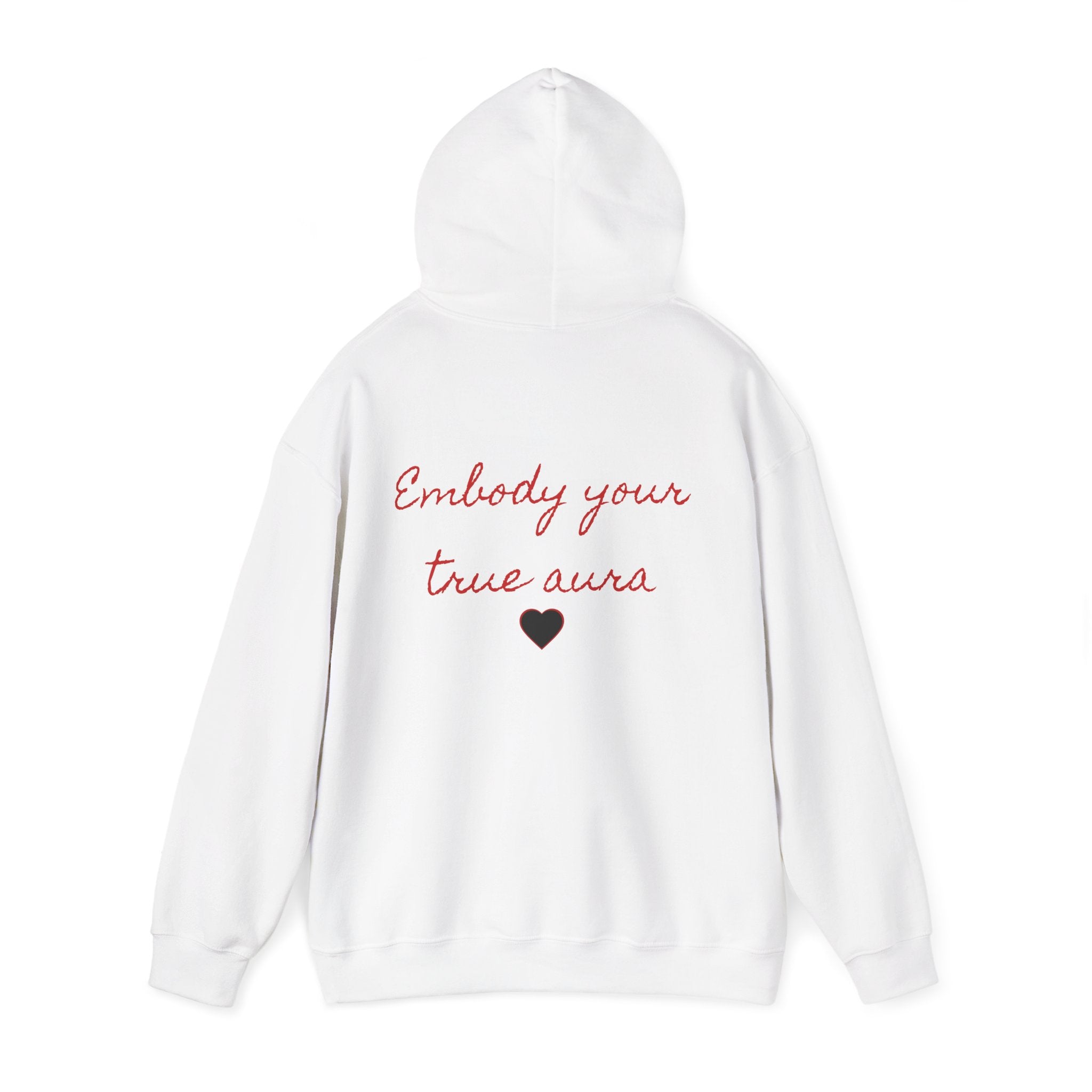 Embody Your True Aura Hoodie — Rose Heart Graphic Hooded Sweatshirt