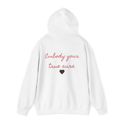 Embody Your True Aura Hoodie — Rose Heart Graphic Hooded Sweatshirt