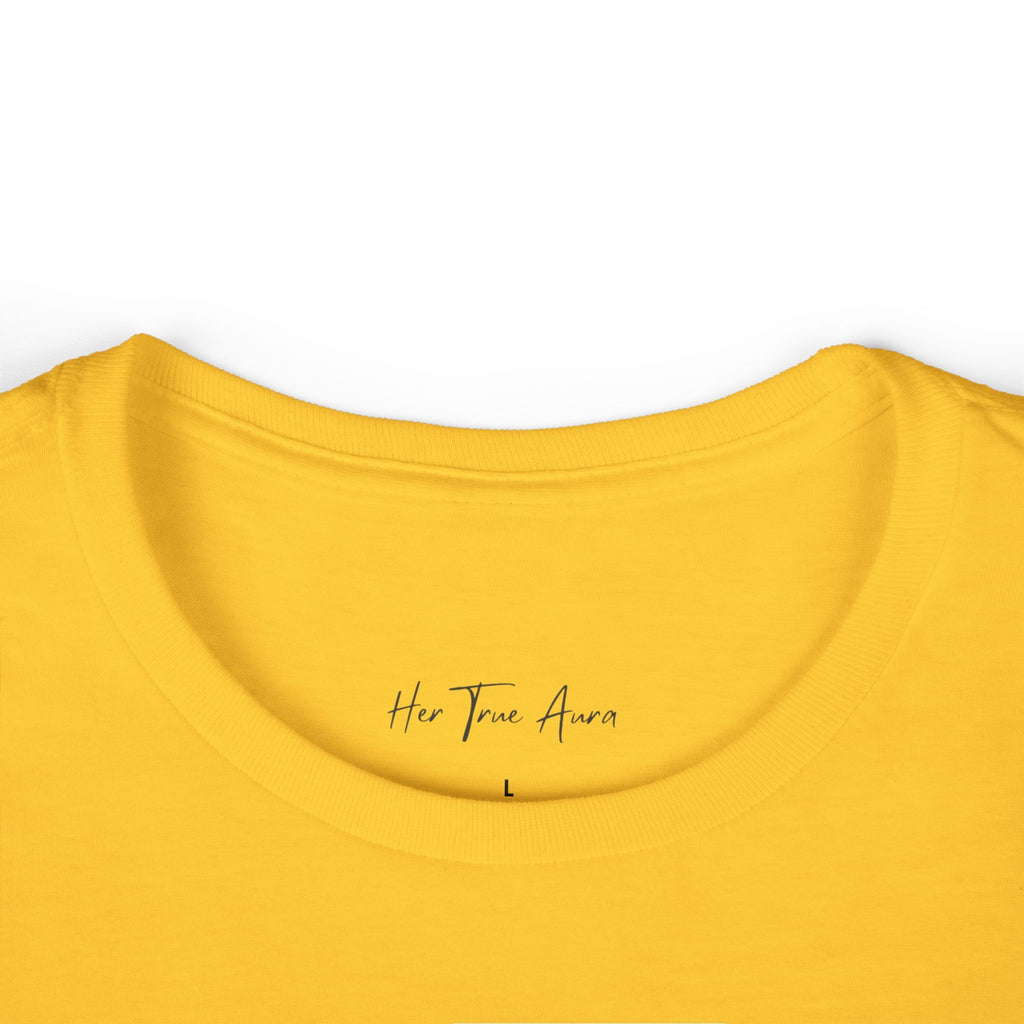 Her True Aura Women's Tee – Minimal Script Inspirational Shirt