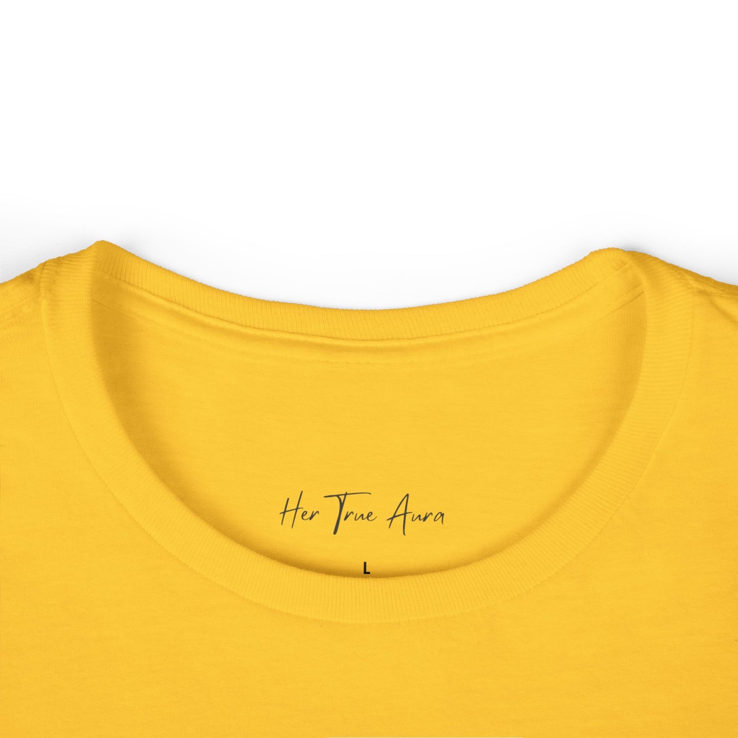 Her True Aura Women's Tee – Minimal Script Inspirational Shirt