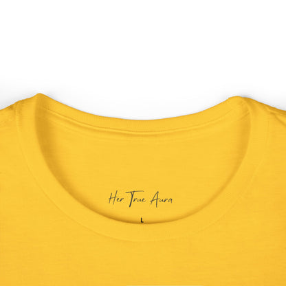 Her True Aura Women's Tee – Minimal Script Inspirational Shirt