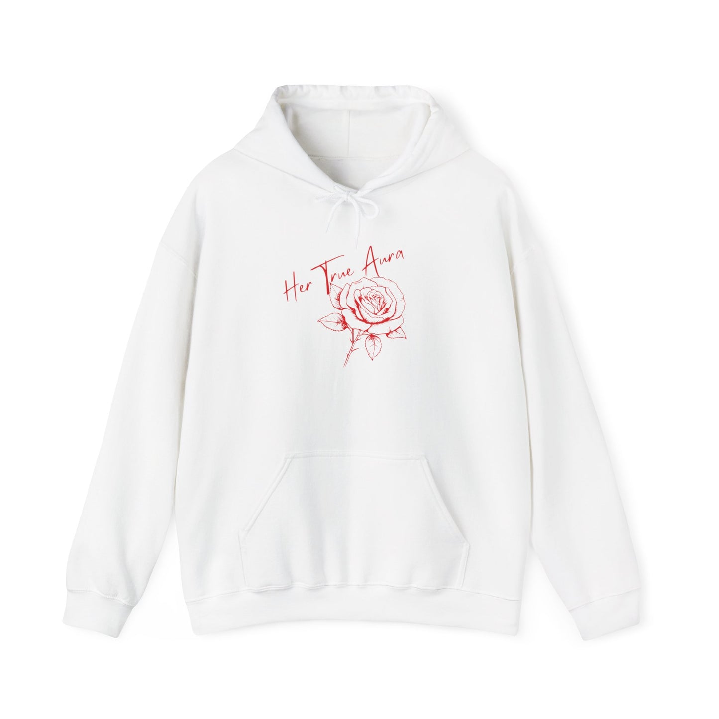 Embody Your True Aura Hoodie — Rose Heart Graphic Hooded Sweatshirt