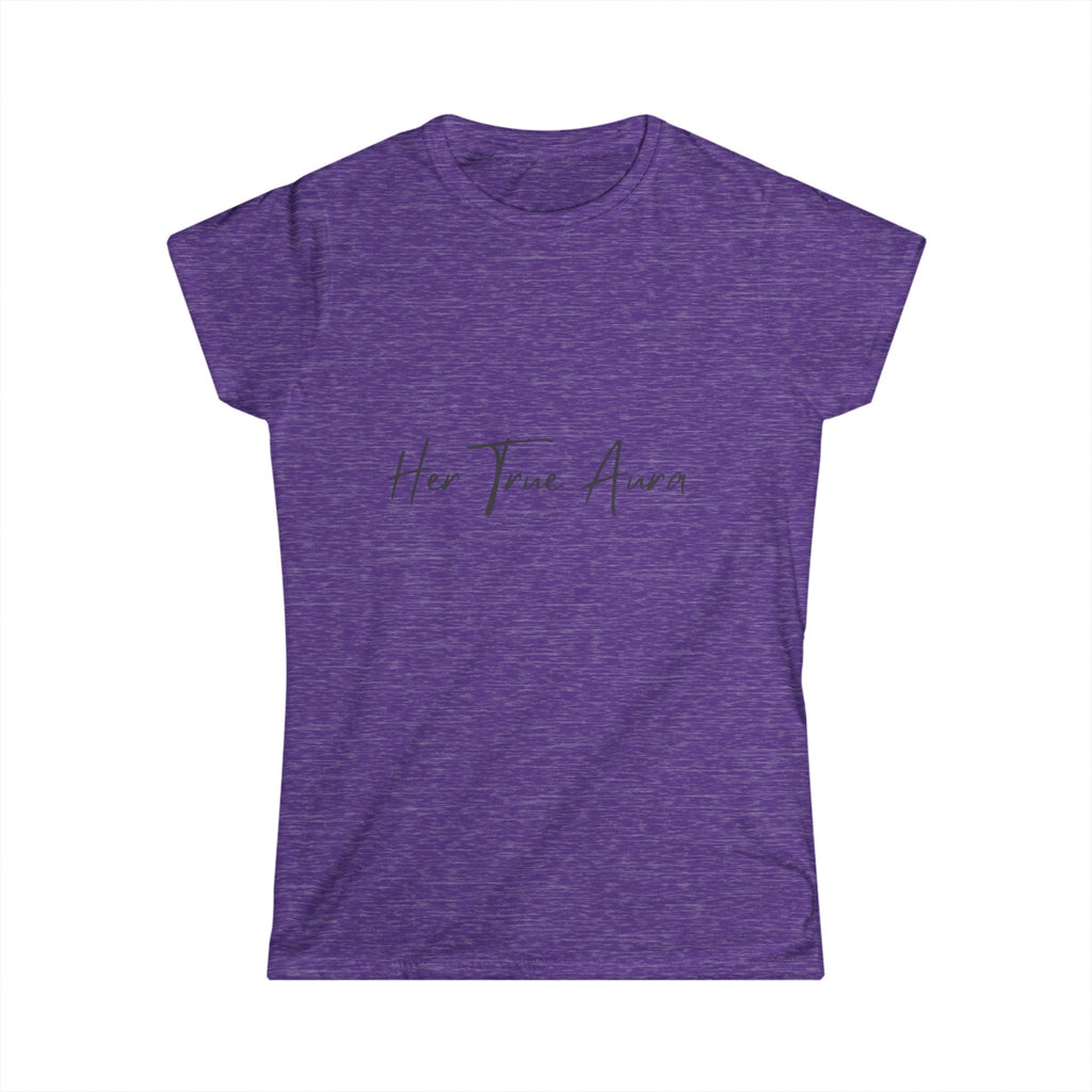 Her True Aura Women's Tee – Minimal Script Inspirational Shirt