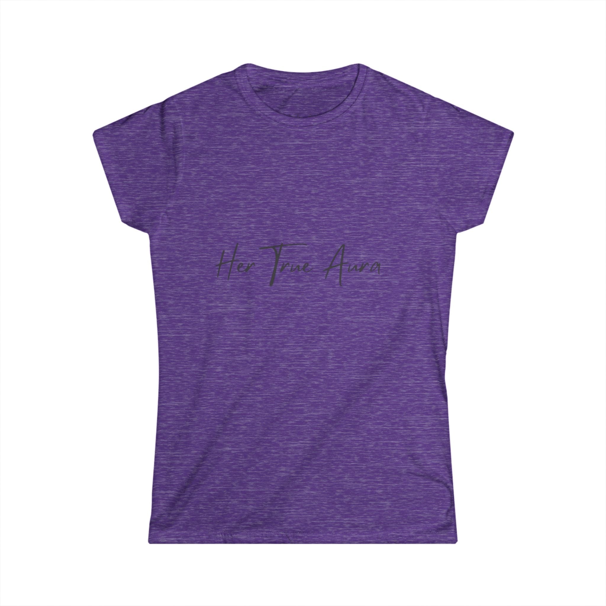 Her True Aura Women's Tee – Minimal Script Inspirational Shirt