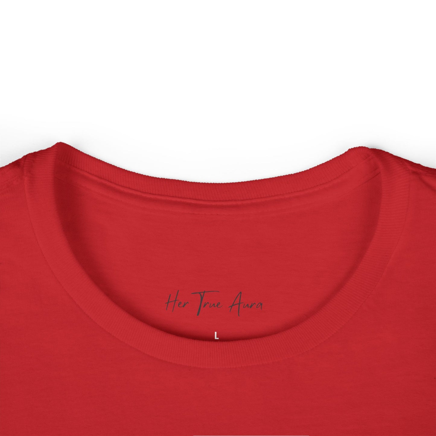 Her True Aura Women's Tee – Minimal Script Inspirational Shirt