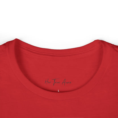 Her True Aura Women's Tee – Minimal Script Inspirational Shirt